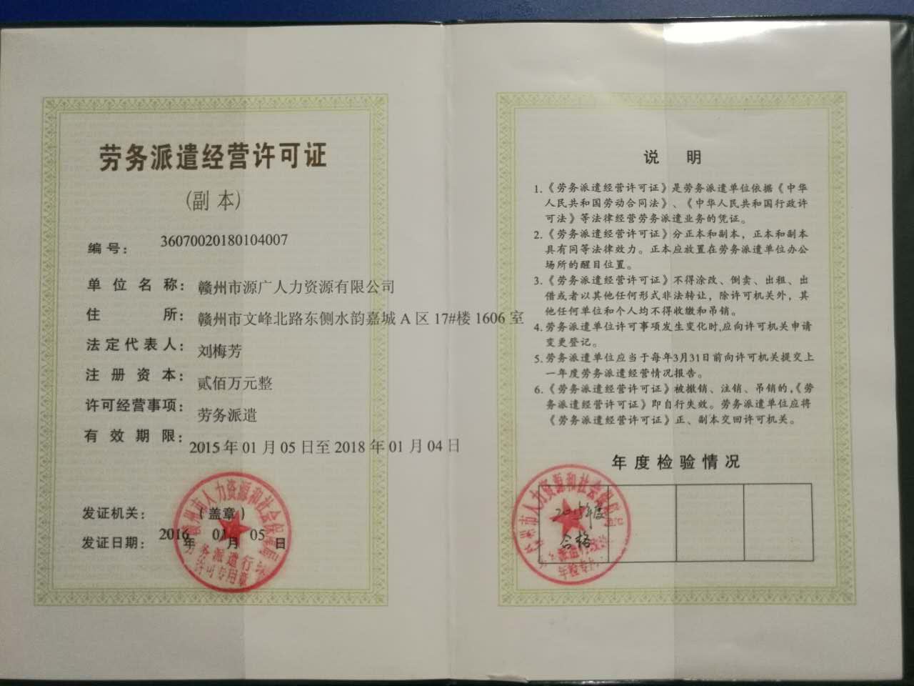 勞務派遣許可證